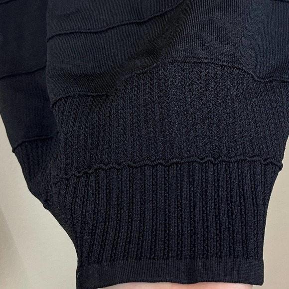 Black Knit Fitted Bandage Mini Dress XS Stretch - Picture 5 of 6